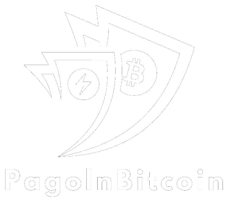 Pago in Bitcoin logo with Lightning Network and Bitcoin symbols